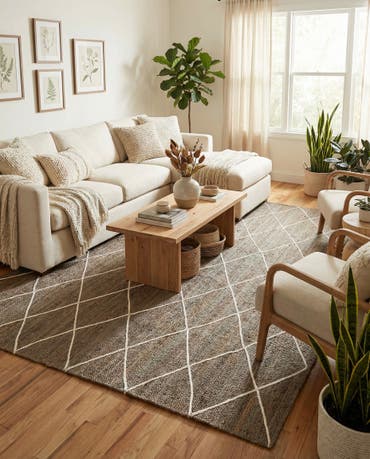  9' x 12' 2  Hand Braided Jute Rug