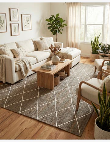 Gray Handmade Braided Jute Rug