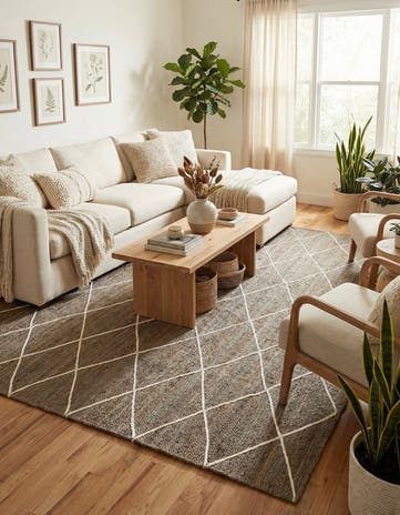9' x 12' 2 Handmade Braided Jute Rug