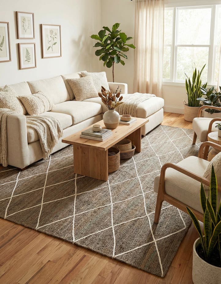 9' x 12' 2 Handmade Braided Jute Rug