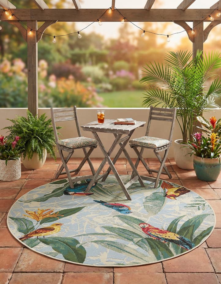 4' x 4' Easy-Clean Botanical Indoor / Outd...