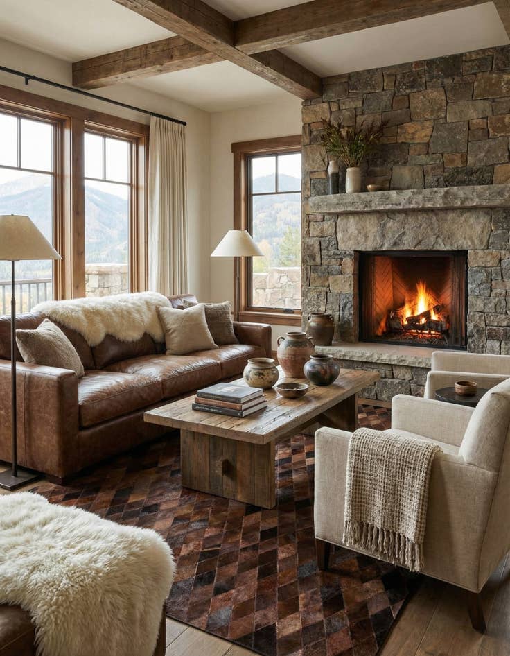 Detail image of 6' 7 x 9' 10 Cowhide Stocks Rug