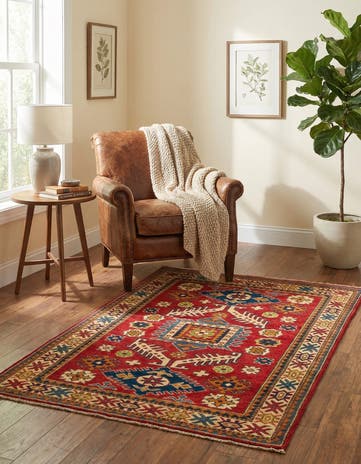 3' 3 x 5' Hand Knotted Kazak Rug