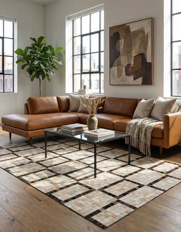 5' 1 x 8' Cowhide Stocks Rug
