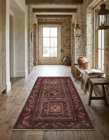 3' 4 x 6' 7 Hand Knotted Ultra Vintage Persian Wool Runner Rug