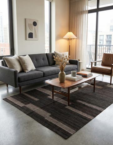 4' 4 x 5' 9 Hand Woven Kilim Modern Wool Rug