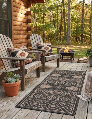 2' x 4' Easy-Clean Southwestern Indoor / Outdoor Runner Rug