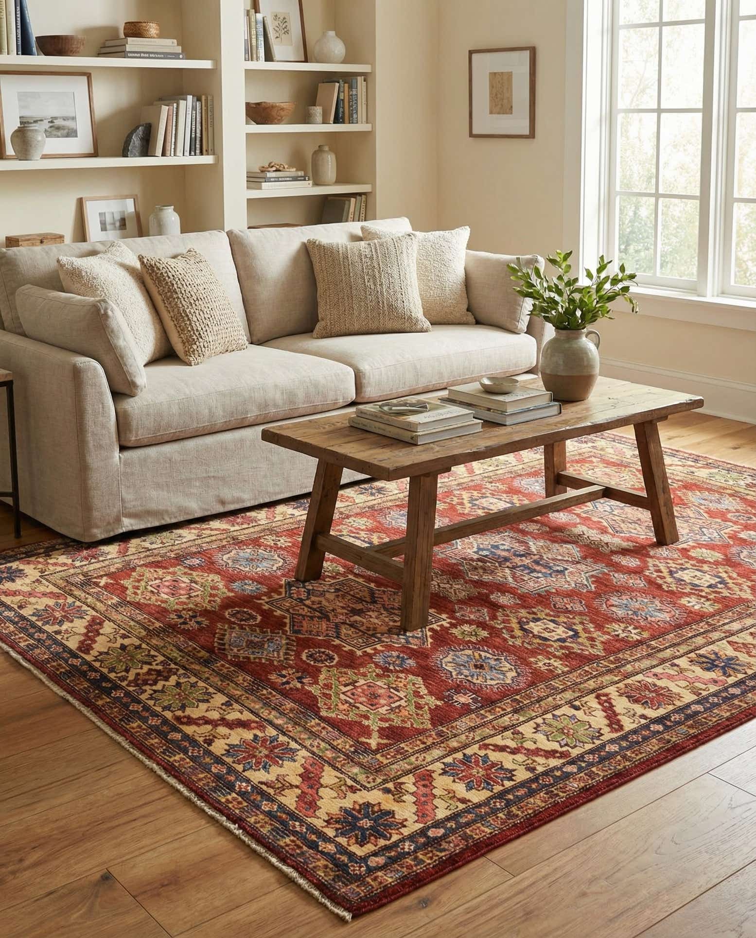 180cm x 245cm Hand Knotted Kazak Oriental Rug