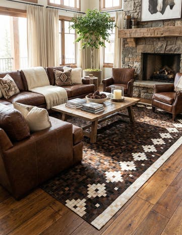 8' 1 x 9' 11 Cowhide Stocks Rug