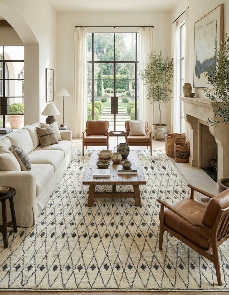 Detail image of  12' 2 x 16'  Hand Knotted Moroccan Wool Rug