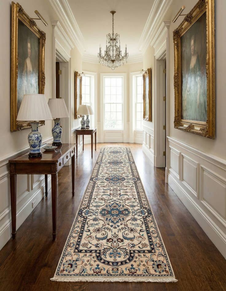 Detail image of 1' 7 x 9' 6 Hand Knotted Nain Rug