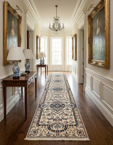 1' 7 x 9' 6 Hand Knotted Nain Rug