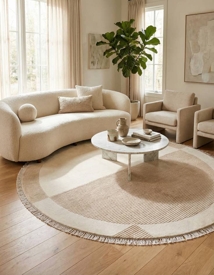 Detail image of 6' 6 x 6' 6  Hand Knotted Darya Wool Round Rug