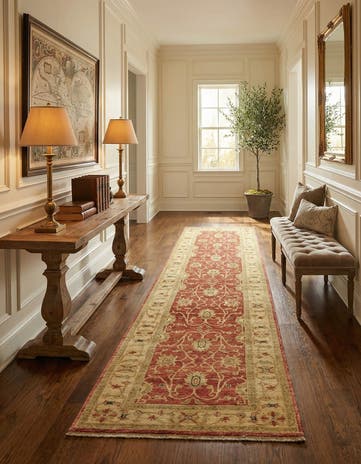 2' 9 x 9' 3 Hand Knotted Peshawar Ziegler Runner Rug