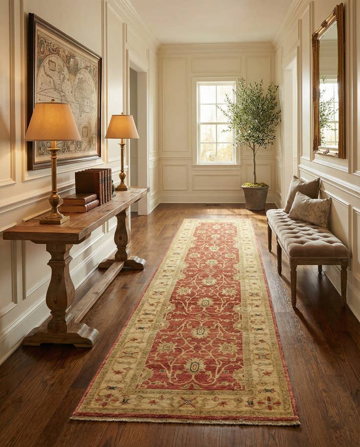 Detail image of 2' 9 x 9' 3 Hand Knotted Peshawar Ziegler Runner Rug