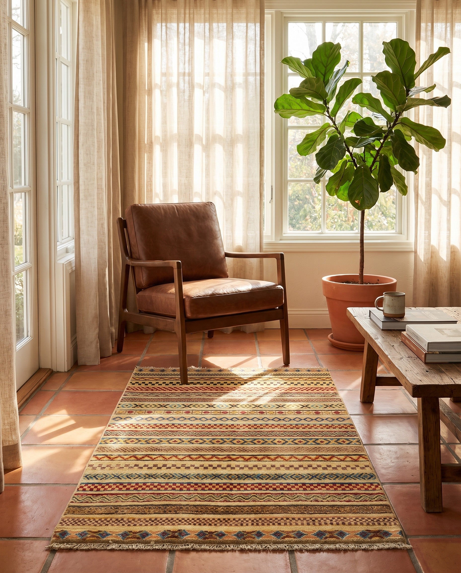 2' 8 x 4' Hand Knotted Modern Ziegler Rug