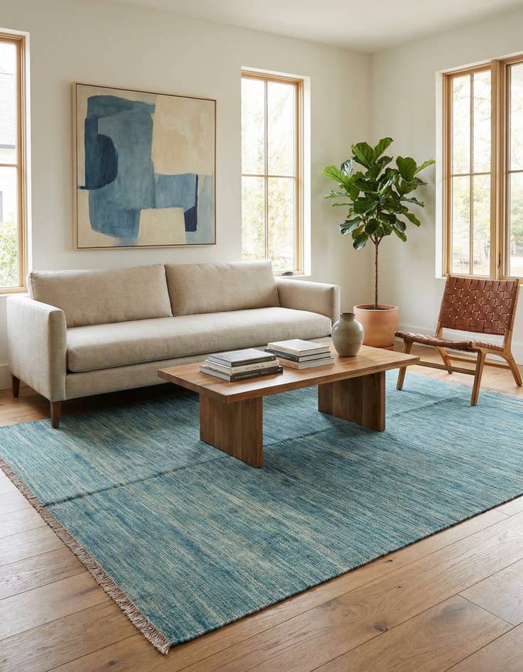 Detail image of 5' x 6' 7  Hand Woven Kilim Modern Wool Rug