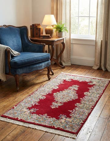 2' 6 x 4' 9 Hand Knotted Kerman Oriental Wool Rug