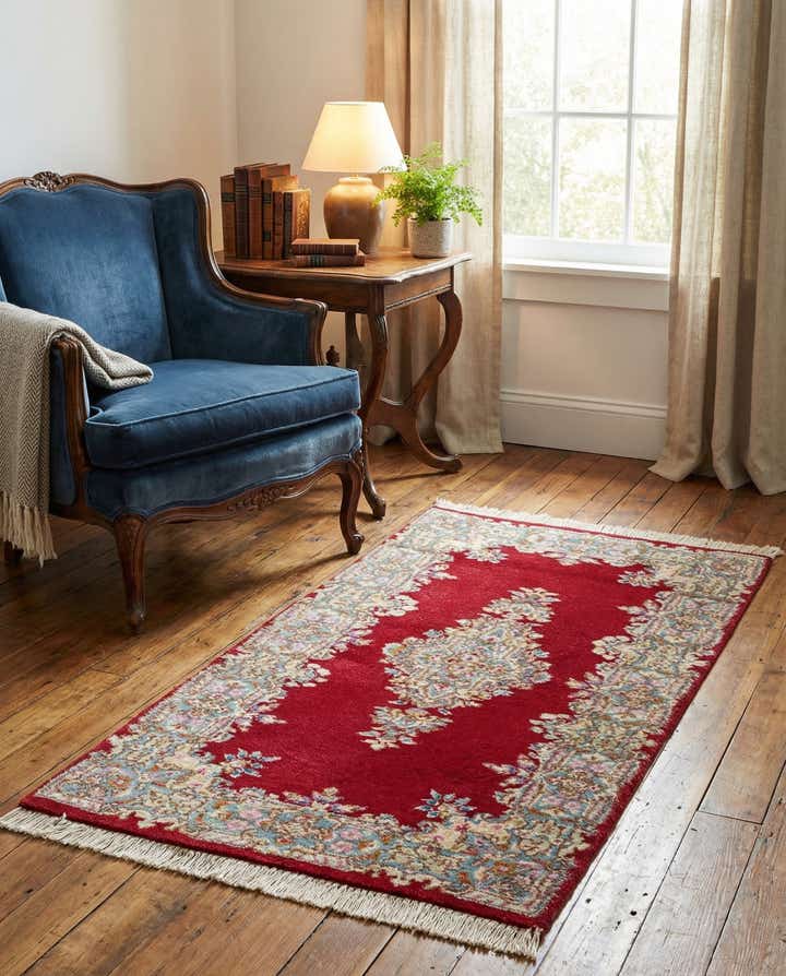 2' 6 x 4' 9 Hand Knotted Kerman Oriental Wool Rug
