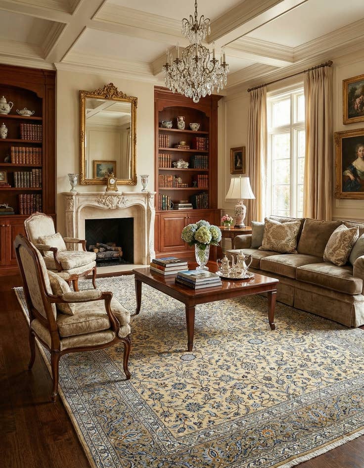 Detail image of 9' 9 x 16' 5 Kashan Wool Rug