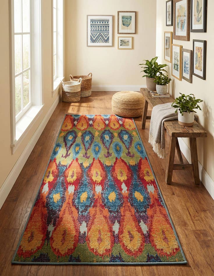 Detail image of 2' 7 x 5' 3  Washable Modern Indoor / Outdoor Runner Rug