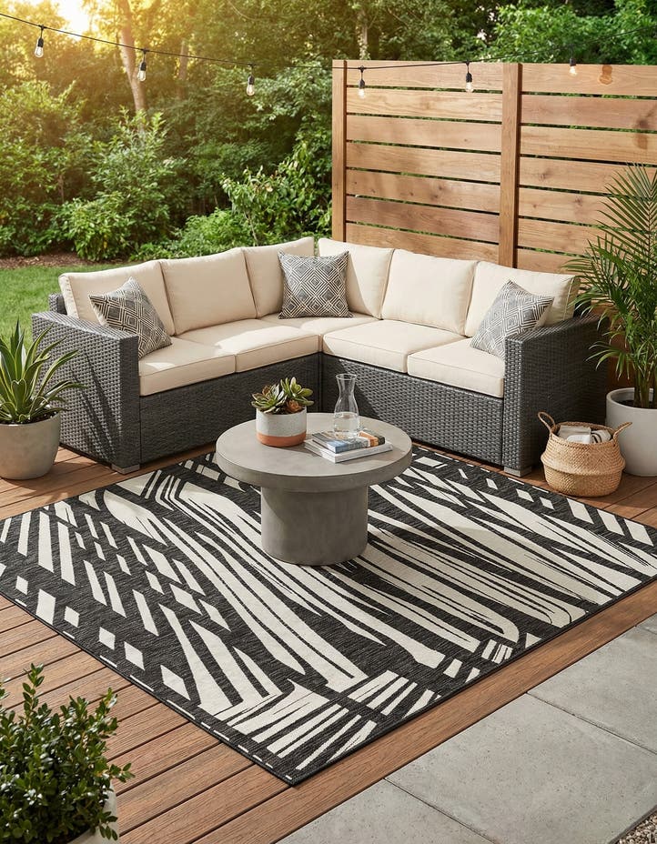 7' 10 x 7' 10 Easy-Clean Modern Indoor / Outdoor...