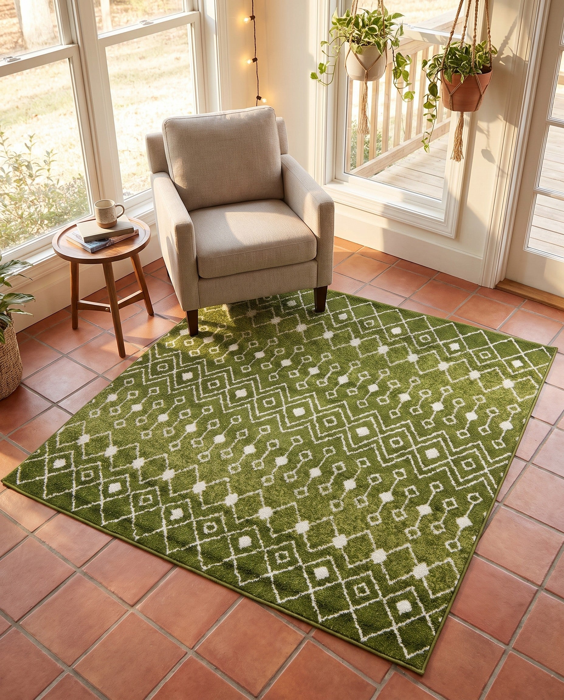 5' 3 x 5' 3 Moroccan Trellis Square Rug