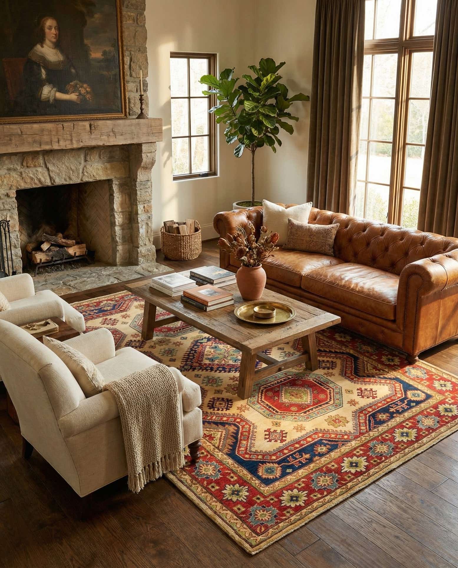 6' 1 x 9' 7 Hand Knotted Kazak Rug