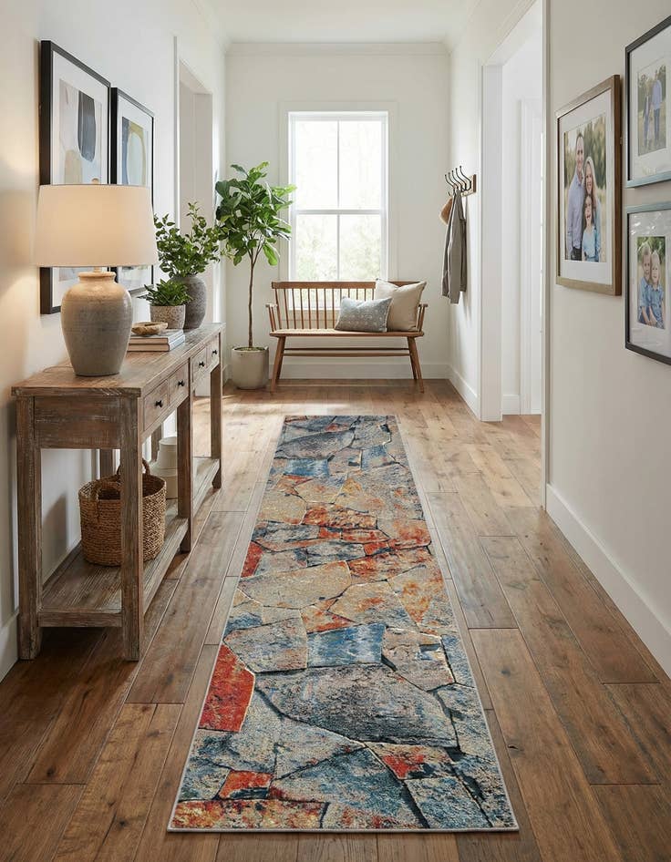 Detail image of 2' 7 x 12'  Washable Modern Indoor / Outdoor Runner Rug