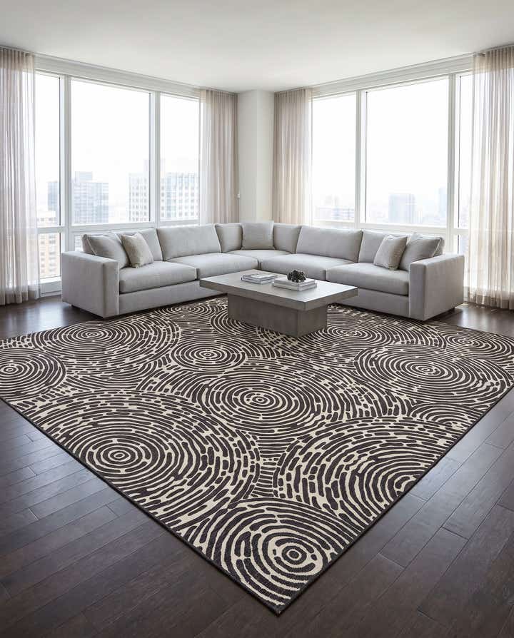 13' x 13' Easy-Clean Modern Indoor / Outdoor Square Rug