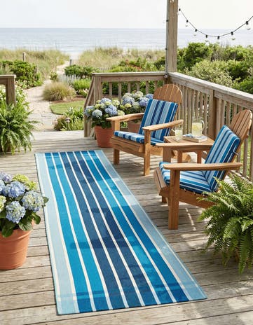 2' 7 x 12' Easy-Clean Ribbon Indoor / Outdoor Runner Rug