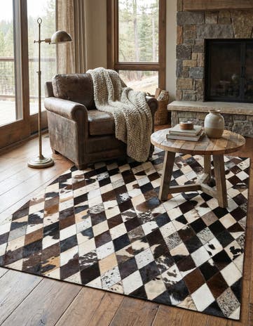 4' 1 x 5' 11 Cowhide Stocks Rug