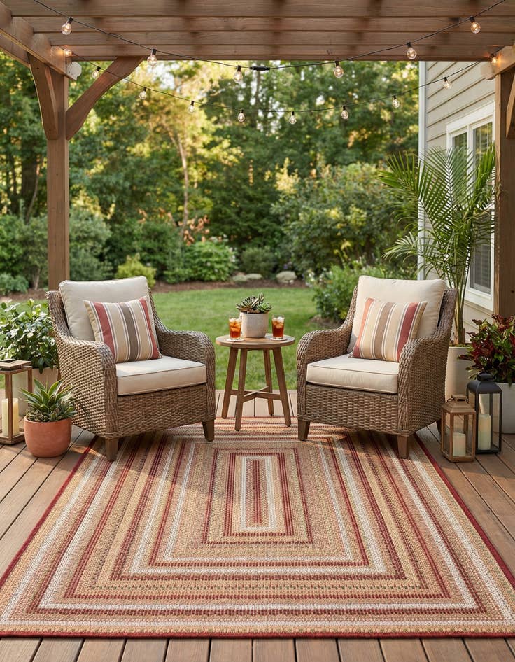 Detail image of  3' 3 x 5' 3  Washable Baja Indoor / Outdoor Rug