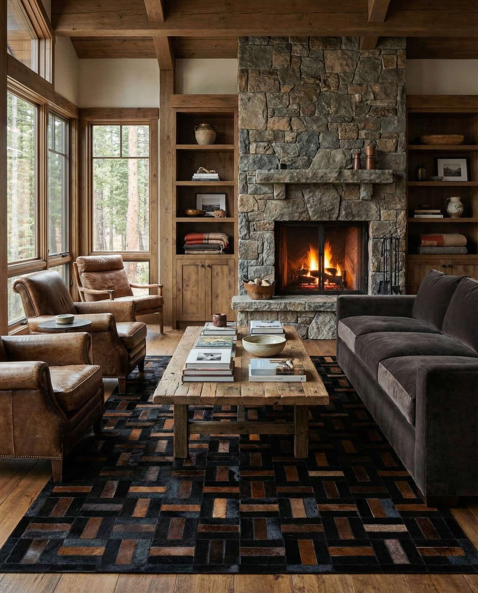 5' 3 x 8' 1 Cowhide - Patchwork Rug