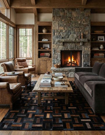 5' 3 x 8' 1 Cowhide - Patchwork Rug