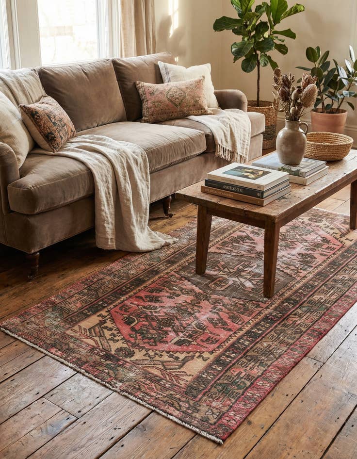 Detail image of  3' 4 x 6' 3  Hand Knotted Ultra Vintage Persian Wool Rug