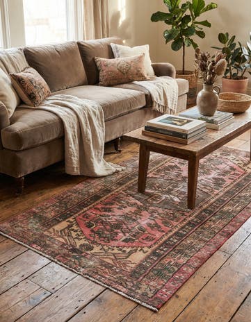 3' 4 x 6' 3 Hand Knotted Ultra Vintage Persian Wool Rug