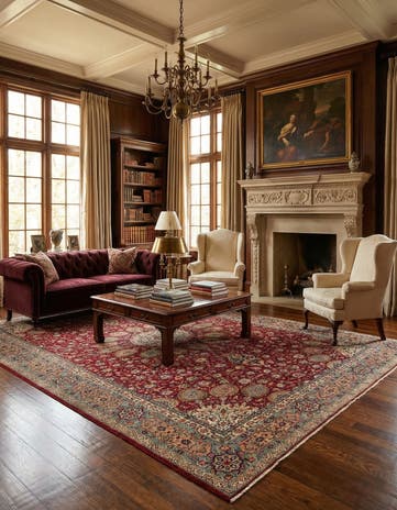 8' 11 x 15' 4 Hand Knotted Sarough Persian Wool Rug