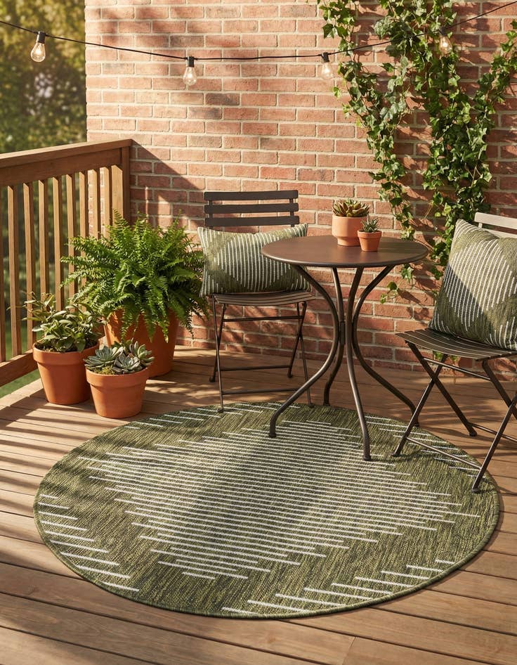 Detail image of  3' x 3'  Washable Modern Indoor / Outdoor Round Rug