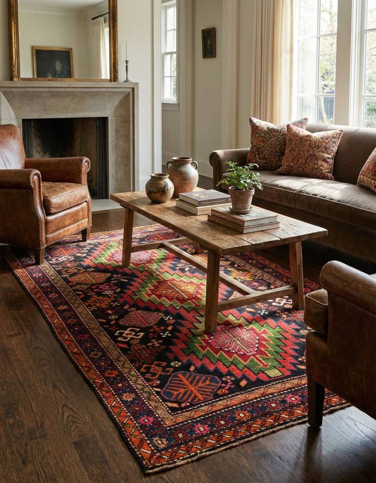 Detail image of 4' 5 x 8' 6  Hand Knotted Kazak Oriental Wool Runner Rug