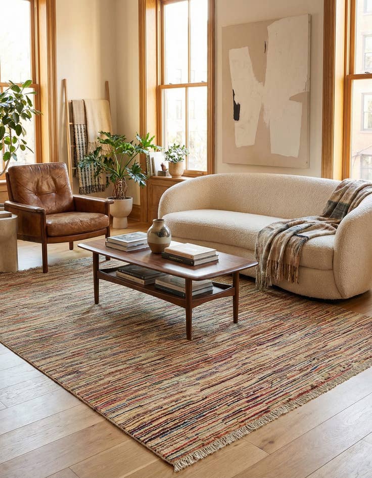 Detail image of 5' x 6' 3  Hand Knotted Modern Ziegler Wool Rug