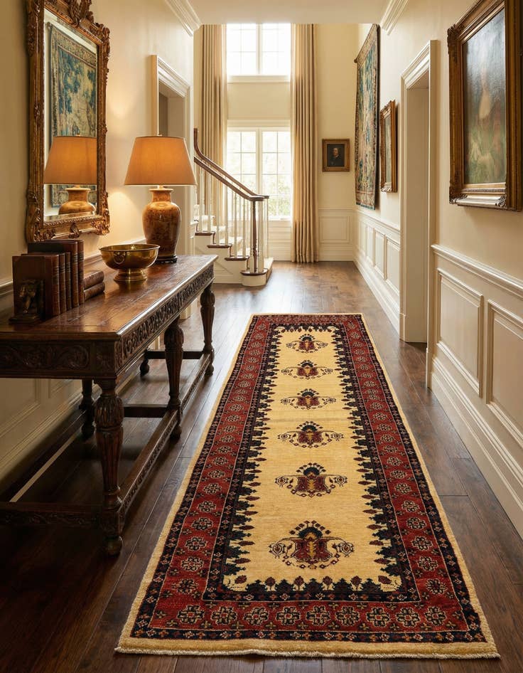 Detail image of  2' 7 x 9' 9 Luribaft Wool Runner Rug