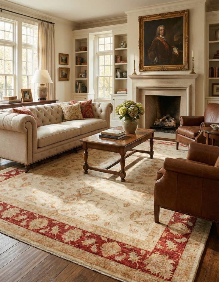 Detail image of 10' x 13' 7  Hand Knotted Peshawar Ziegler Rug