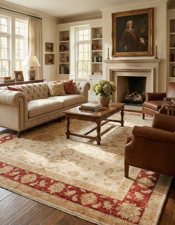 10' x 13' 7 Hand Knotted Peshawar Ziegler Rug