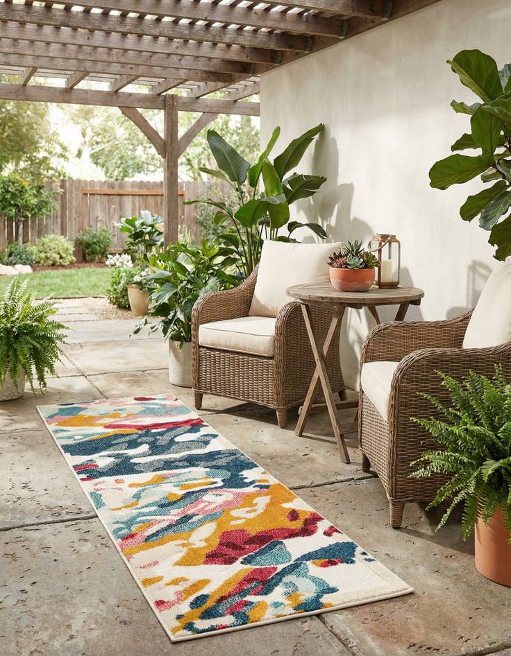 Detail image of 2' x 5' Easy-Clean Casablanca Indoor / Outdoor Runner Rug