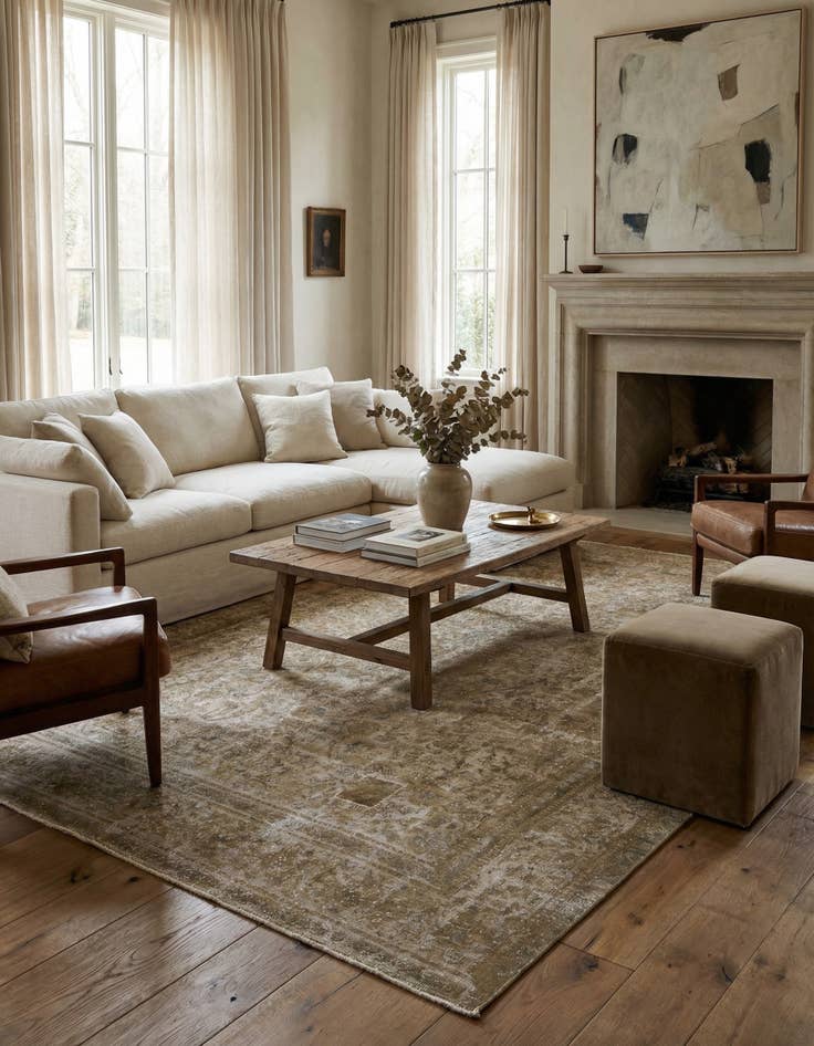 Detail image of 9' 2 x 12' 1  Hand Knotted Ultra Vintage Persian Wool Rug