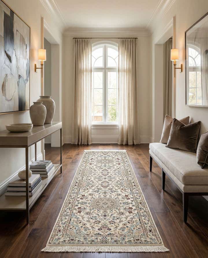 2' 4 x 10' 2 Hand Knotted Nain Rug