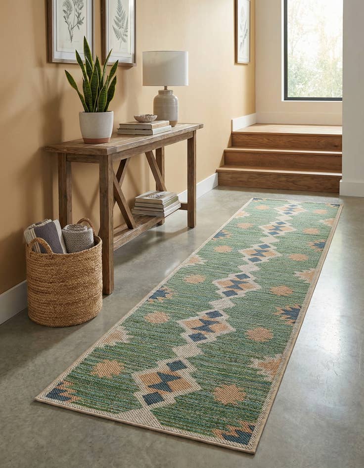 Detail image of  2' 7 x 10'  Washable Baja Indoor / Outdoor Runner Rug