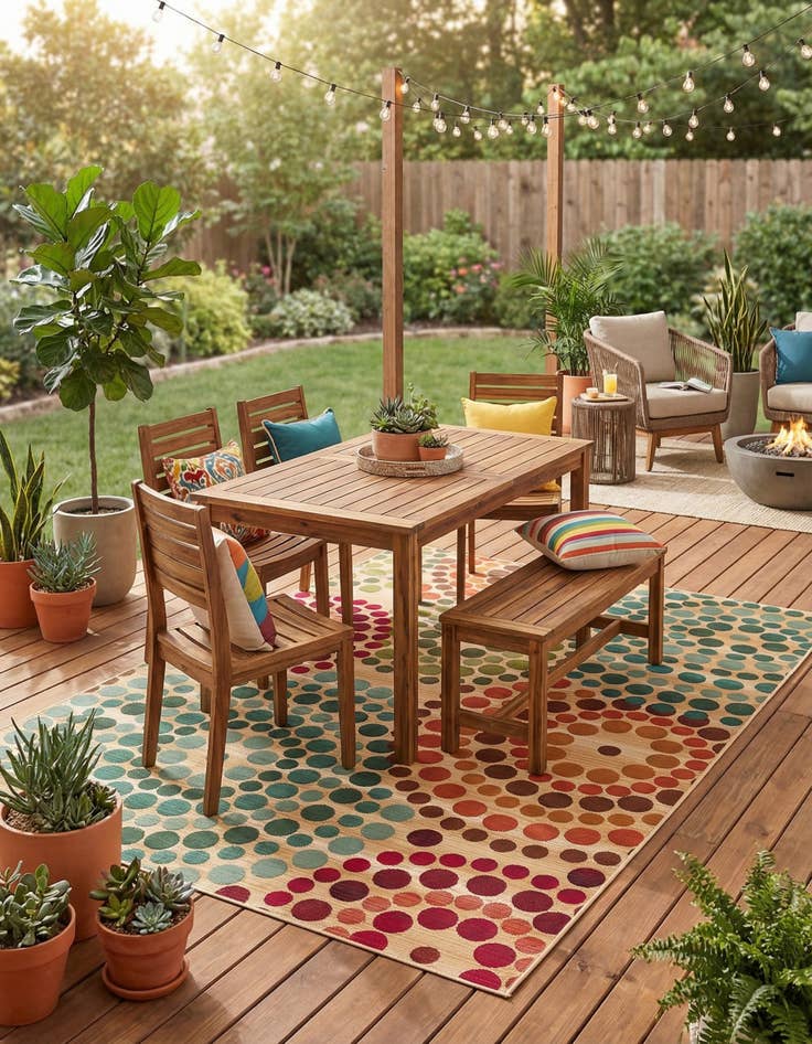 Detail image of 6' x 9'  Washable Modern Indoor / Outdoor Rug