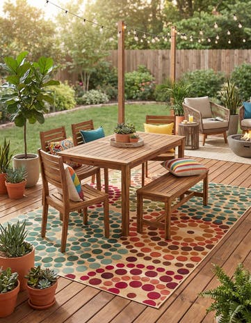 6' x 9' Easy-Clean Modern Indoor / Outdoor Rug